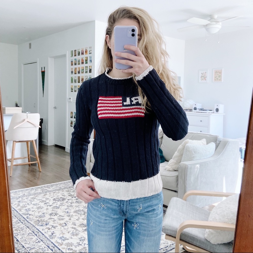 90s Vintage Ralph Lauren Flag Logo Sweater